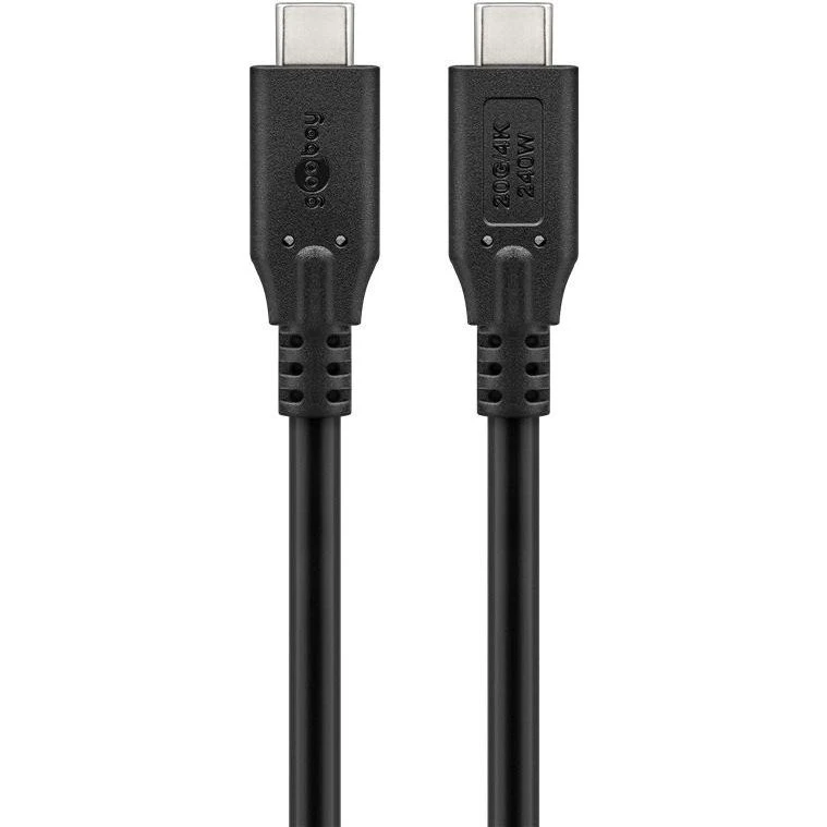 Goobay 74187 USB-C auf USB-C Kabel, 1 m, schwarz, USB4, 240 W