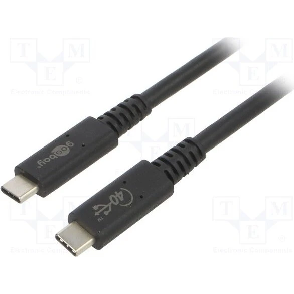 Goobay USB4 USB-C Kabel 0,8 m schwarz 100W