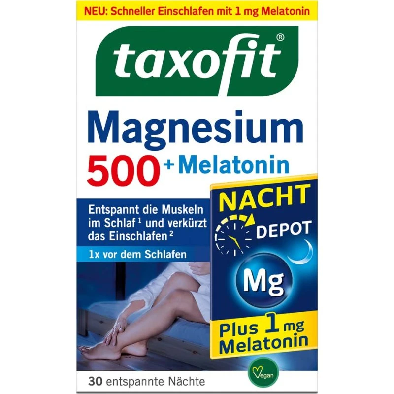 Taxofit Magnesium 500 Nacht+Melatonin 30 St