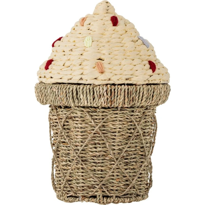 Bloomingville Cillie Eiscreme-Korb mit Deckel, Beige, 28 cm