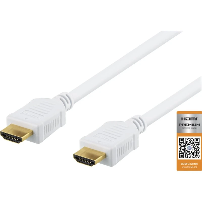 deltaco Premium HDMI Kabel 2m, 4K UHD, Ethernet, weiß