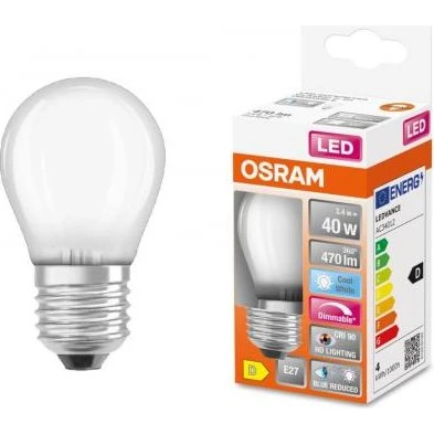 OSRAM Superstar Plus E27 LED Kugel-Fadenlampe 3,4W 470lm kaltweiß dimmbar