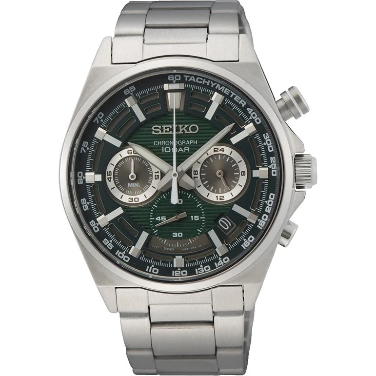 Seiko SSB405P1 Chronograph Herren – Tachymeter, grünes Zifferblatt, Edelstahl