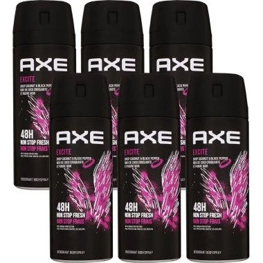 AXE Excite Deo Spray 6 x 150 ml, Grünblatt & Birne