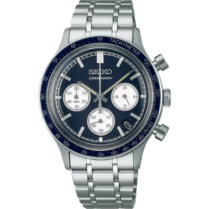Seiko SSB477P1 Herren-Chronograph, Blau, Edelstahl 38,7 mm