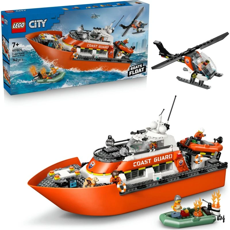 LEGO City 60504 Rettungsboot der Küstenwache mit Hubschrauber