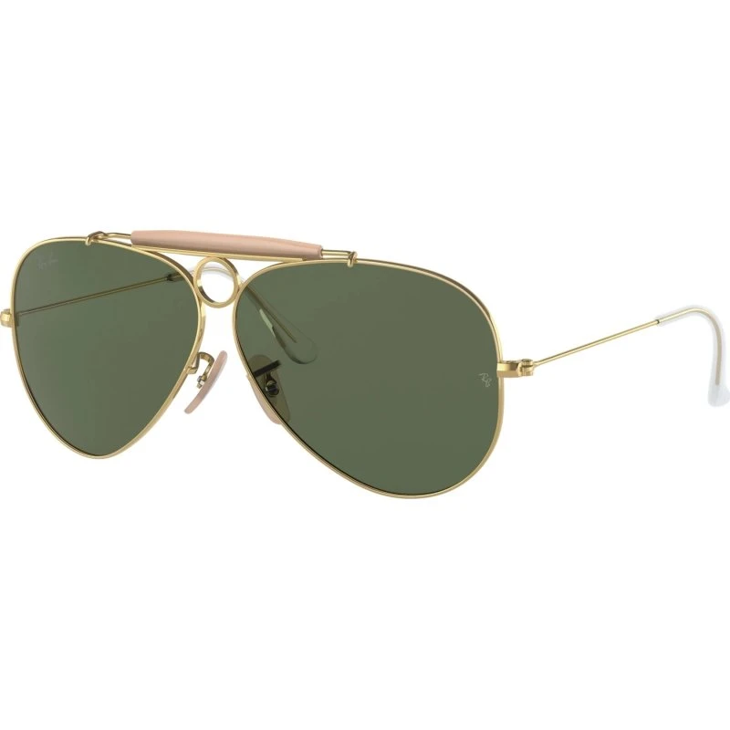 Ray-Ban RB3138 Shooter 001 Gold-Rosa mit grünen Gläsern