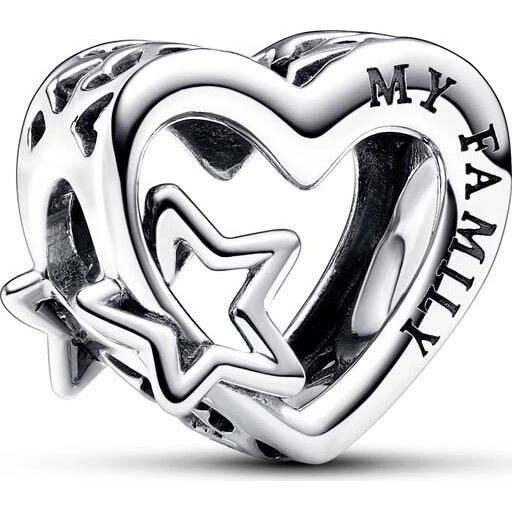 PANDORA Charm Openwork Familienherz & Stern 792829C00