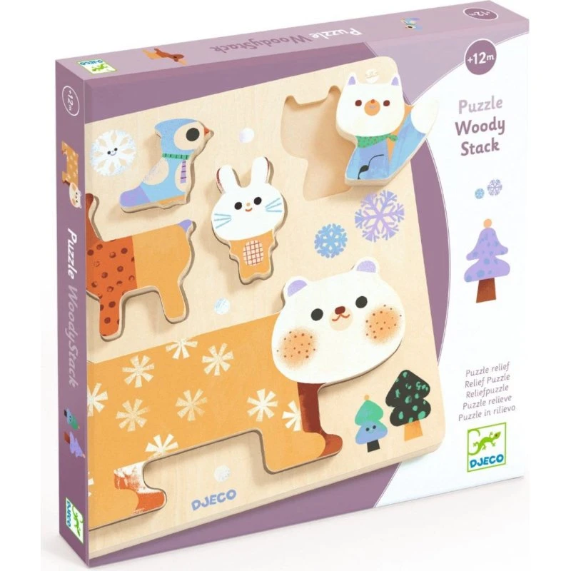 Djeco WoodyStack Holzpuzzle ab 12 Monaten