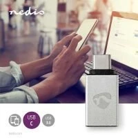 Nedis USB-C auf USB-A Adapter 5 Gbps, vernickelt, silber