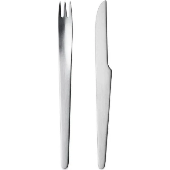 Georg Jensen Arne Jacobsen Dessertbesteck 4x Messer 4x Gabel, matt