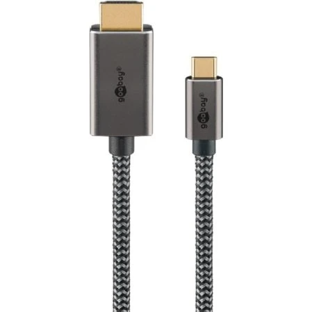 Goobay 75700 USB-C auf HDMI 4K 60 Hz, 2 m, schwarz/silber