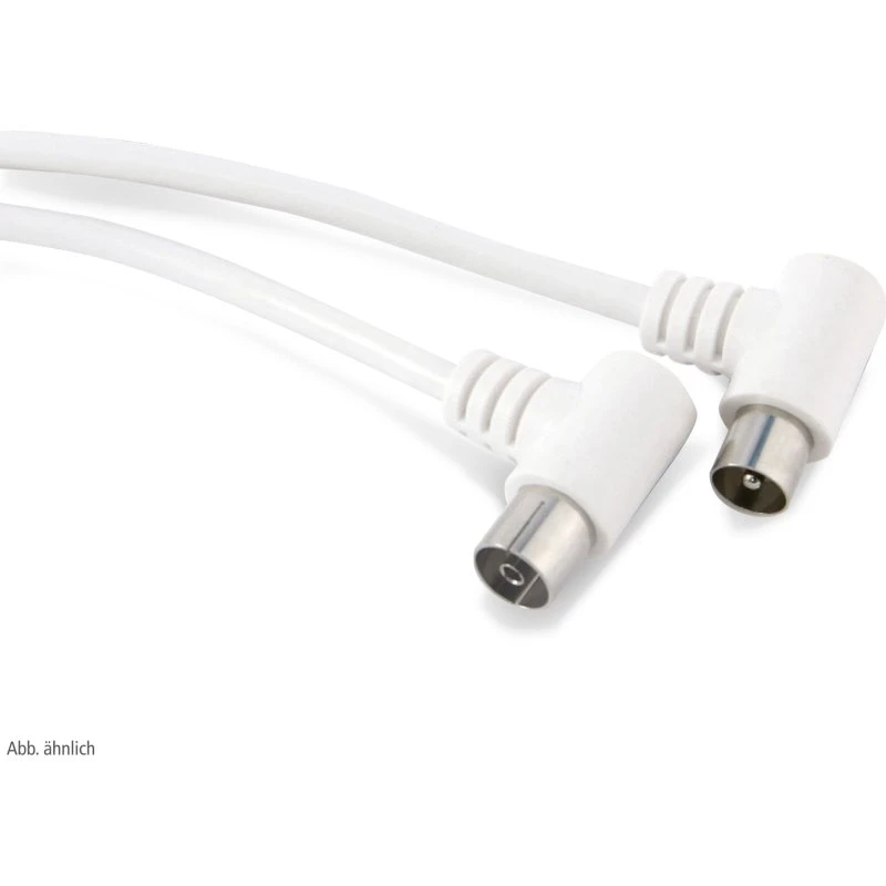 Goobay Gewinkelt Antennenkabel 1,5 m weiß 70 dB