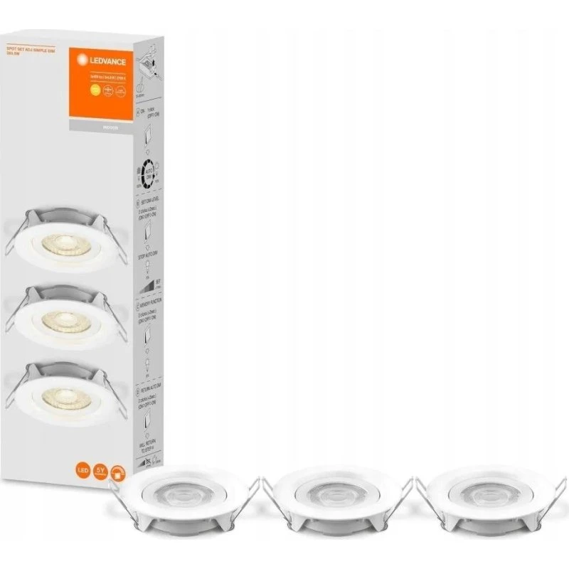 Ledvance 3x LED Einbaustrahler 4,9 W 2700 K warmweiß dimmbar