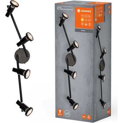 LEDVANCE LED-Spot GU10 Schwarz 4x3,4W 927 DIM