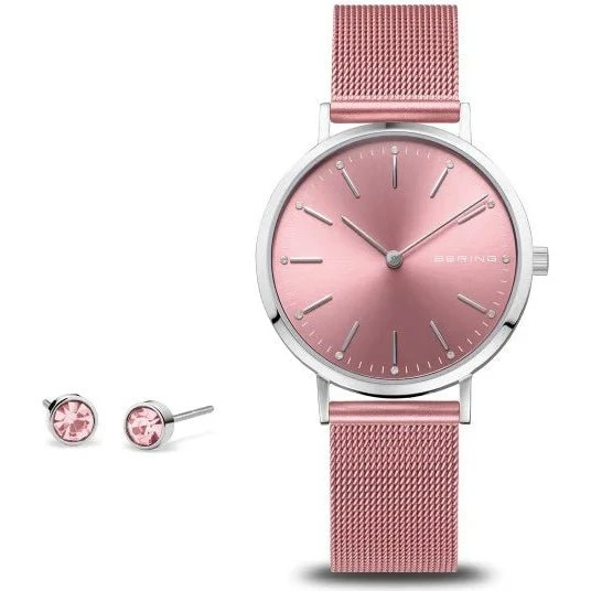 Bering Charity Collection Damenuhr 34 mm mit Ohrsteckern