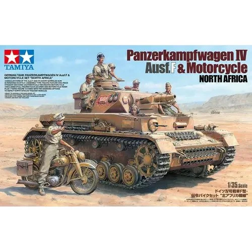 TAMIYA 25208 PzKpfw.IV Ausf.F mit BMW Krad DAK 1:35