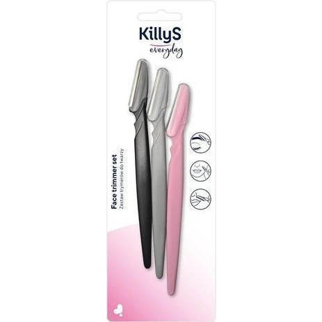 KillyS 3-teiliges Gesichtstrimmer-Set mit Edelstahlklinge