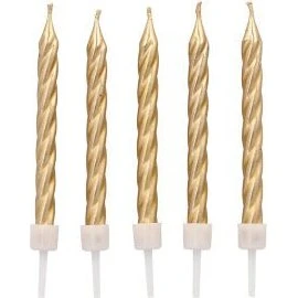 PAPSTAR Geburtstagskerzen auf Halter 6 cm Gold (120 Stück)