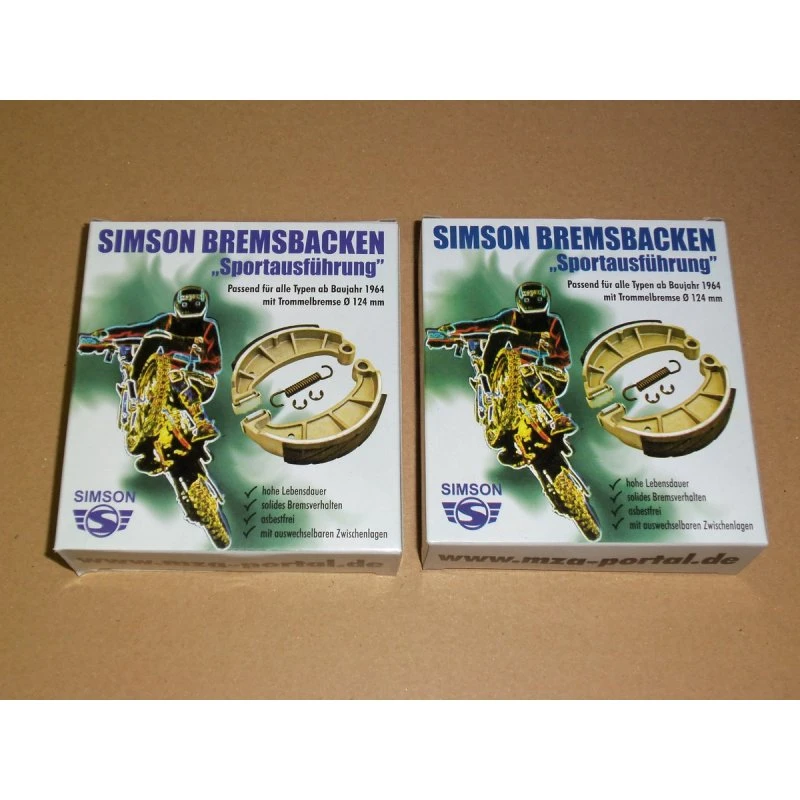Simson Sportbremsbacken 124mm mit auswechselbarer Zwischenlage