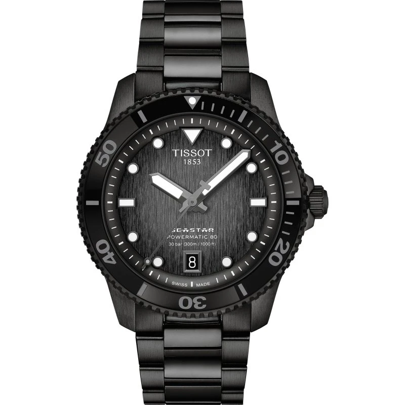 Tissot Seastar 1000 Powermatic 80 40mm Schwarz PVD