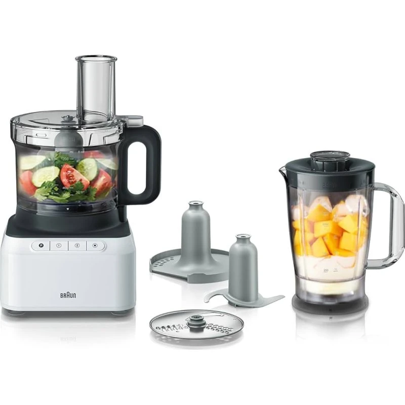 Braun PureEase FP 3131 WH, Küchenmaschine 800 W, Weiß