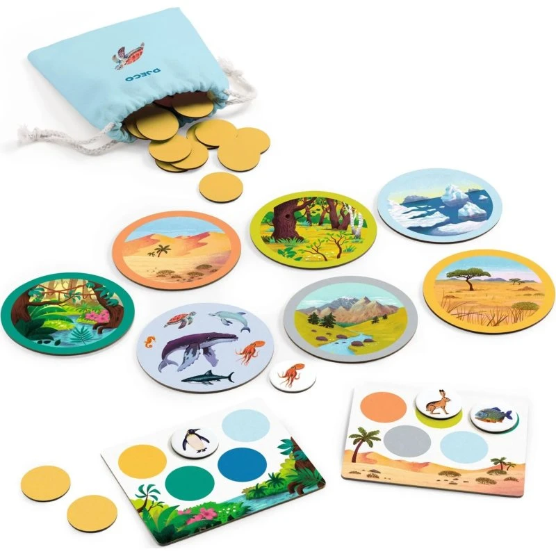 Djeco Naturo Mondo Bingo – Lernspiel Tiere & Lebensräume