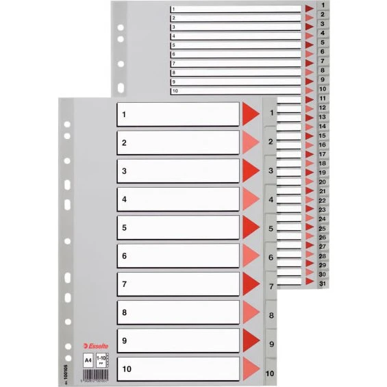 Esselte Register PP A4 1-5 grau
