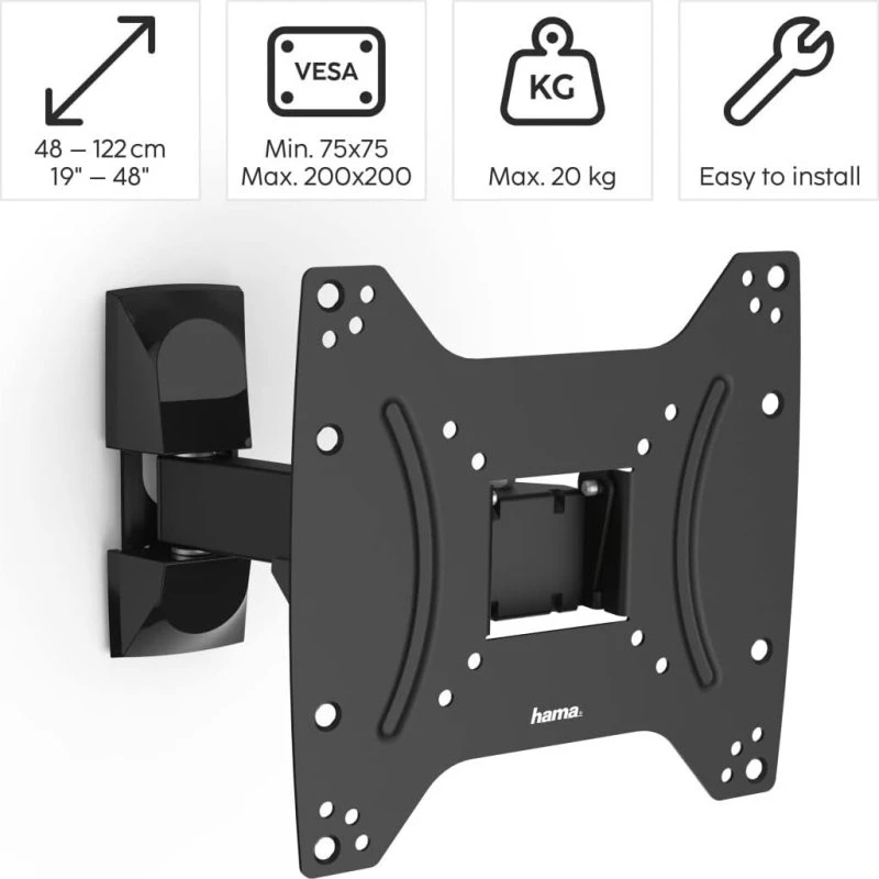 Hama 118100 Wandhalter 19-48 Zoll schwenkbar neigbar ausziehbar
