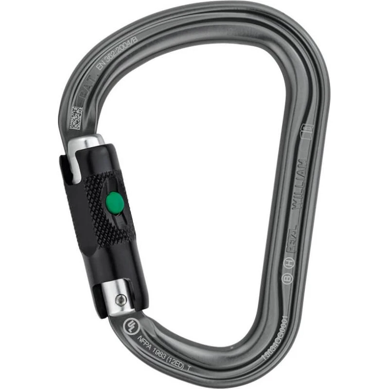 Petzl William HMS-Karabiner Ball-Lock Silber
