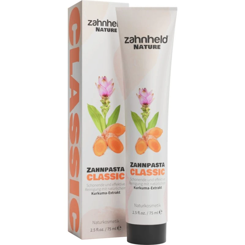 ZAHNHELD Zahnpasta Classic, fluoridfrei mit Kurkuma & Kokosöl (75 ml)