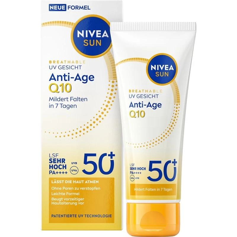 NIVEA Sun UV Gesicht Q10 Anti Age Creme LSF 50+ 40ml