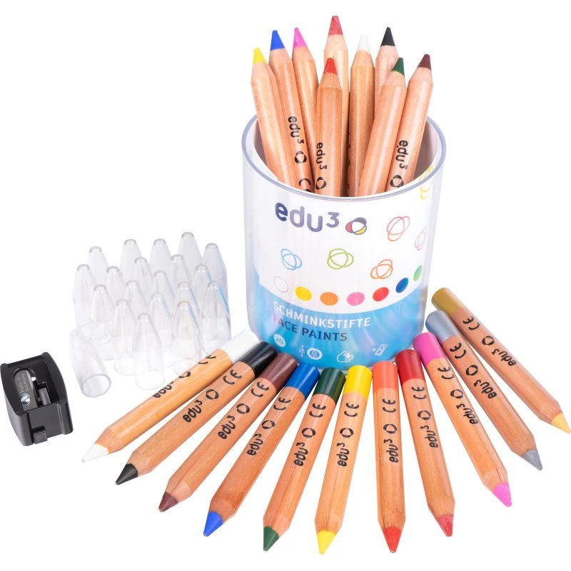 edu³ 20 Schminkstifte Runddose 11 Farben