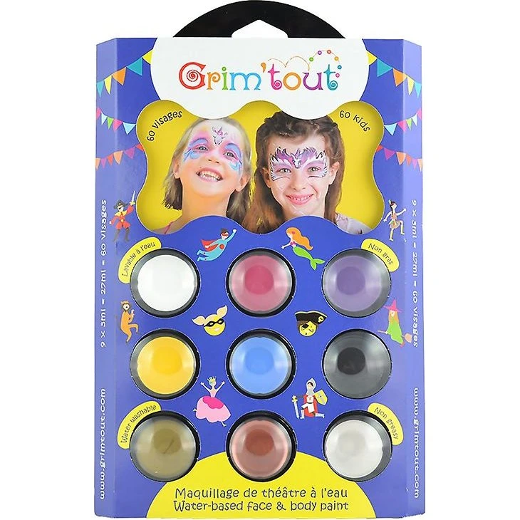 Grim Tout Einhorn-Kinderschminke Palette 9 Farben