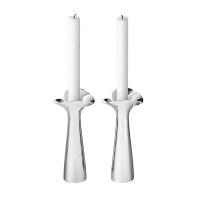 Georg Jensen Bloom Botanica Kerzenhalter 2er Set Edelstahl