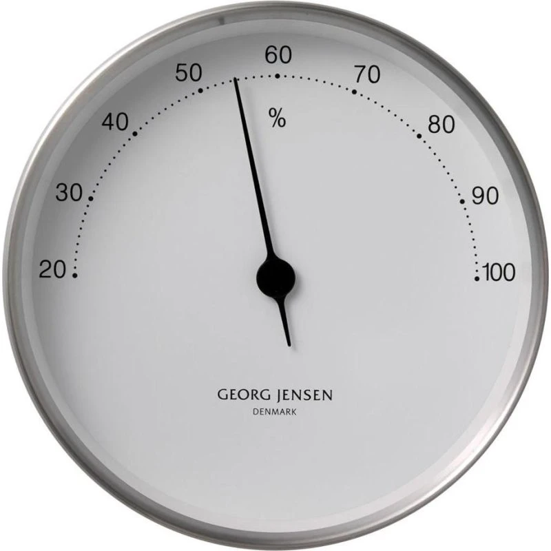Georg Jensen KOPPEL Hygrometer 10 cm Edelstahl weiß