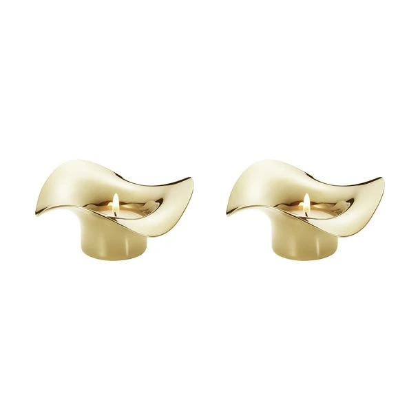 Georg Jensen Cobra Teelichthalter Gold (2er-Set)