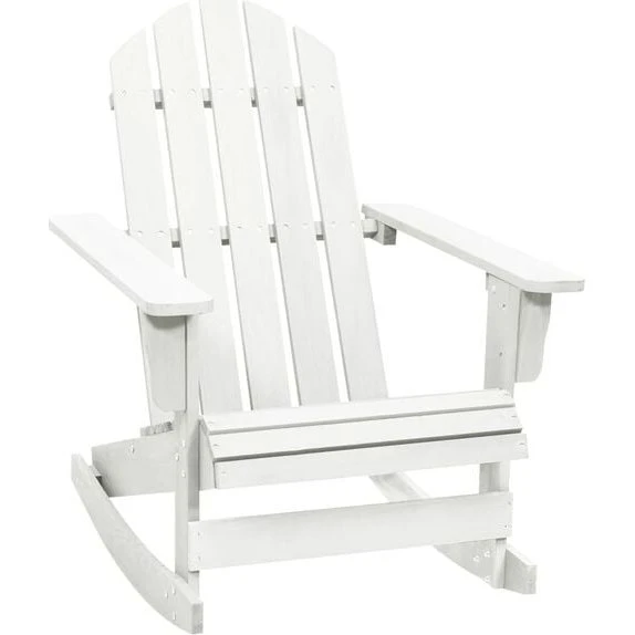 vidaXL Garten-Schaukelstuhl Holz Weiß 70x91x92 cm