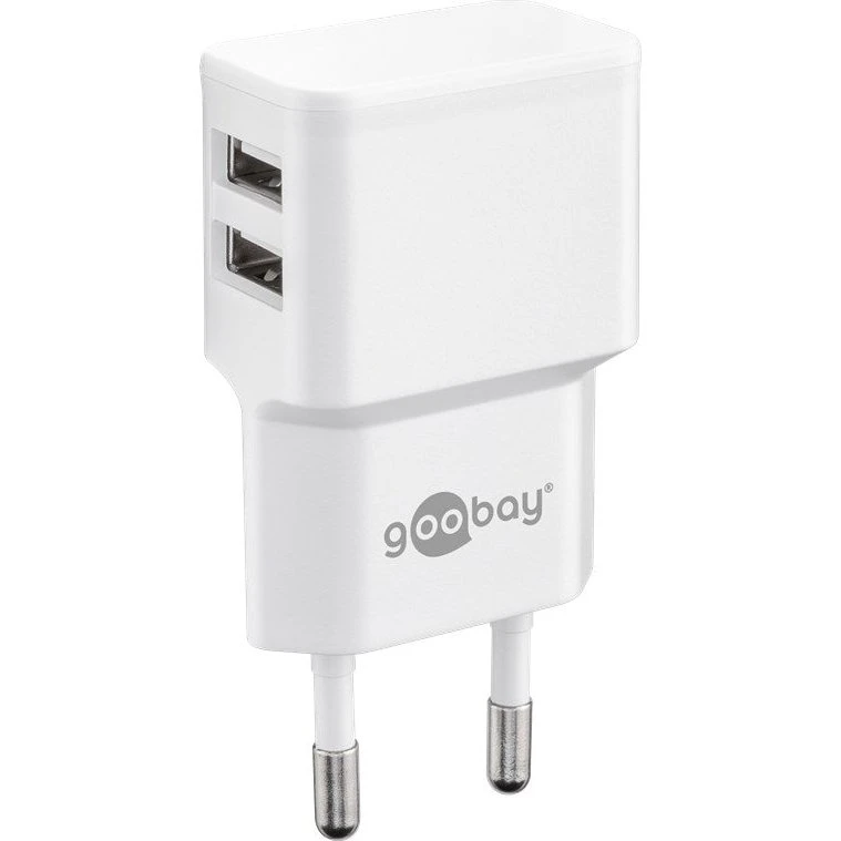 GOOBAY USB-Ladegerät 2-fach 2,4A weiß
