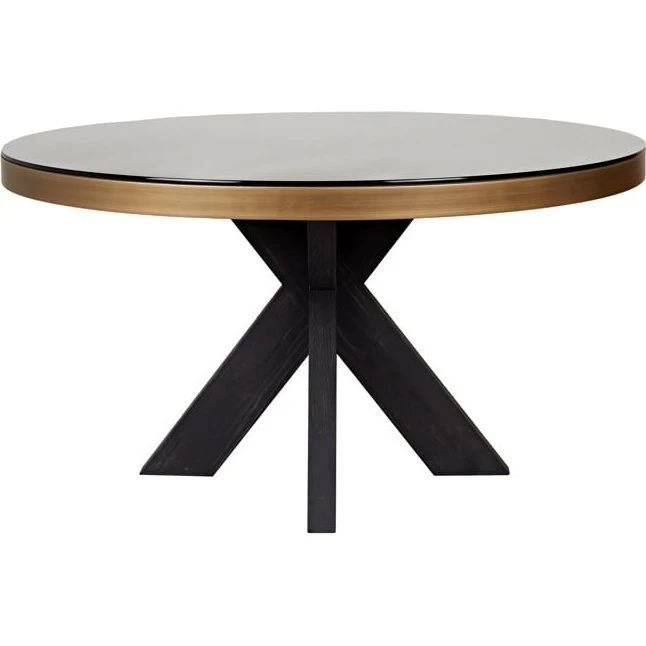 Richmond Interiors Bloomville Esstisch 140Ø brass shagreen