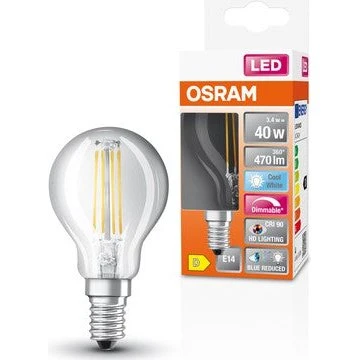 Osram Superstar+ Tropfen P LED Filament 3,4W E14 kaltweiß dimmbar