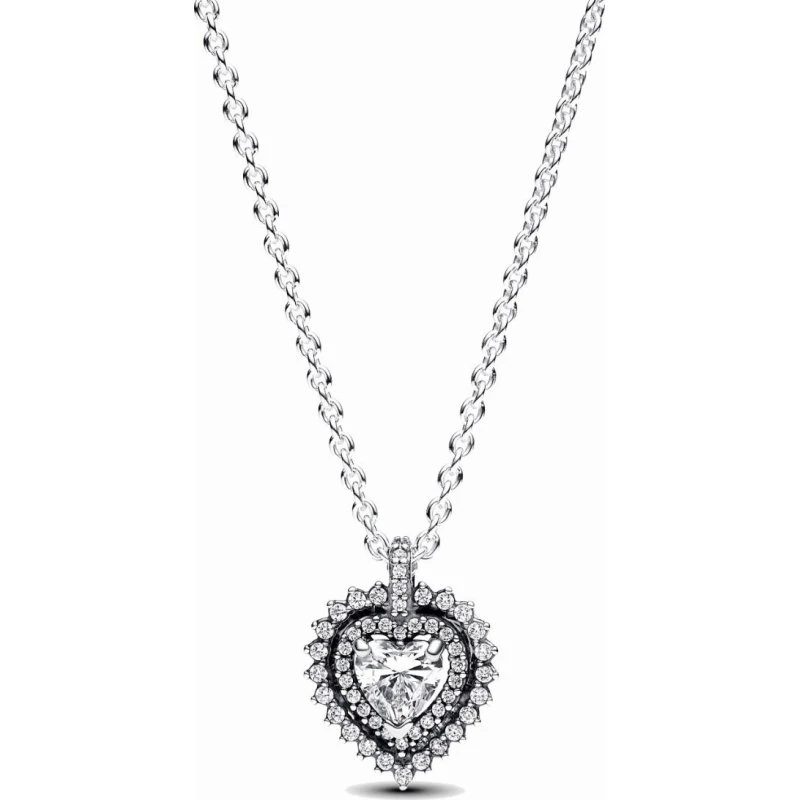 Pandora Timeless Sparkling Heart Halo Halskette 393099C01-45