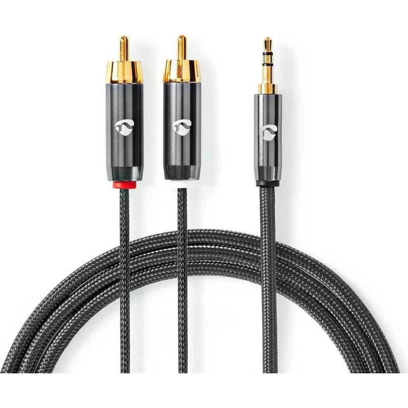 Nedis Profigold 3,5 mm auf 2x RCA Audiokabel 2 m grau