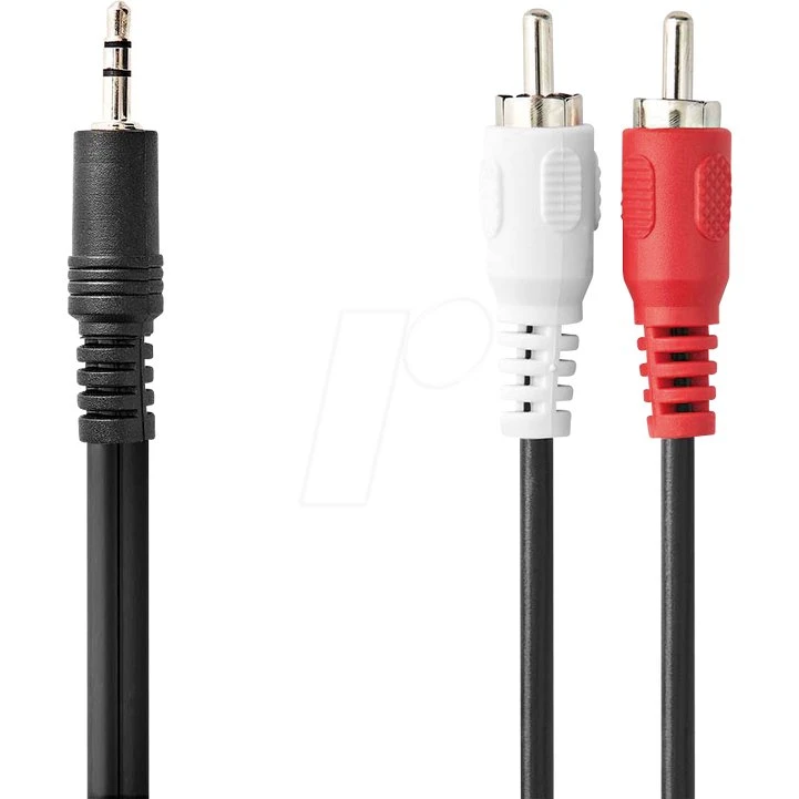 Nedis AUDIO-KABEL 3,5mm auf 2x RCA, 3m, schwarz