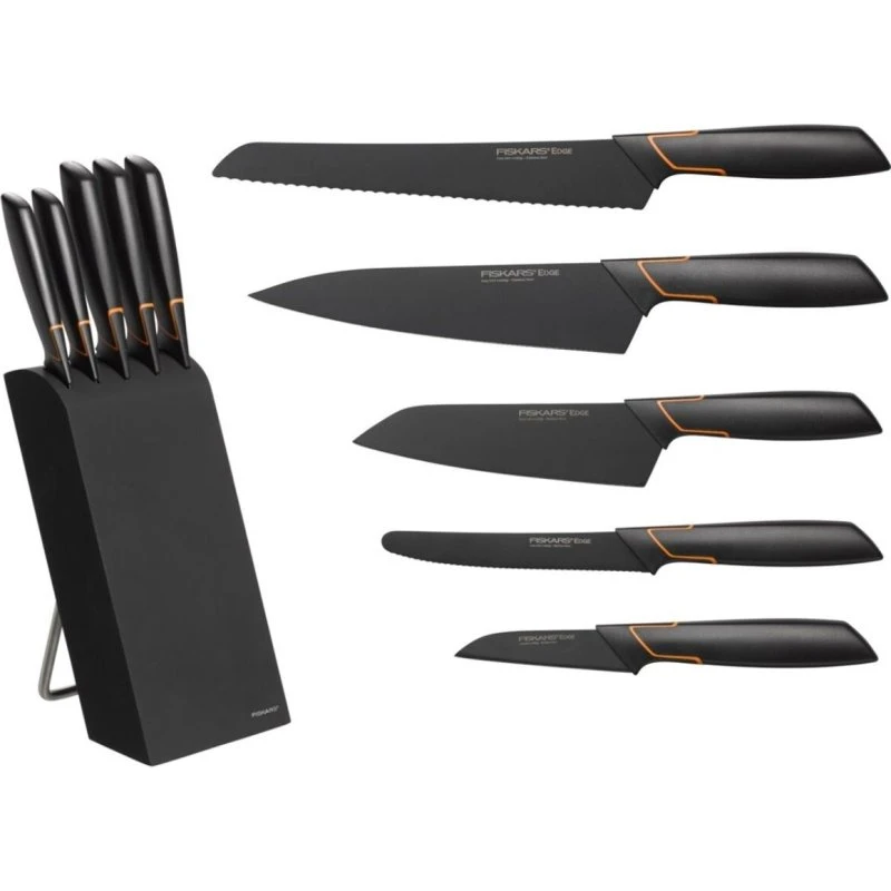Fiskars EDGE Messerblock 5-Messer-Set schwarz