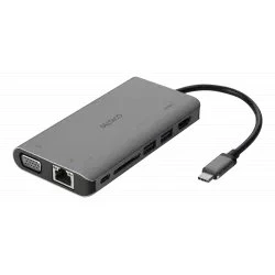 deltaco USB-C-Dockingstation Space Grau HDMI/VGA/2x USB-A