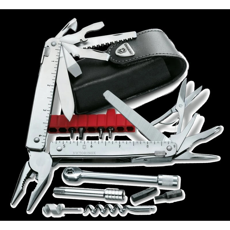 Victorinox Swiss Tool X Plus Ratchet Silber 3.0339.L im Leder-Etui