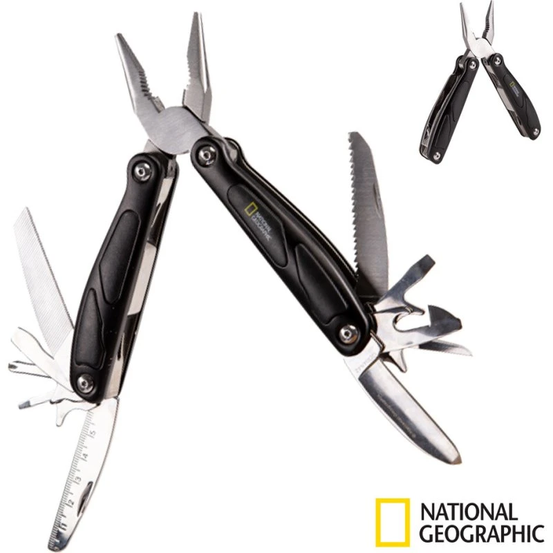 National Geographic 13/1 Multifunktionswerkzeug Edelstahl schwarz 10 cm
