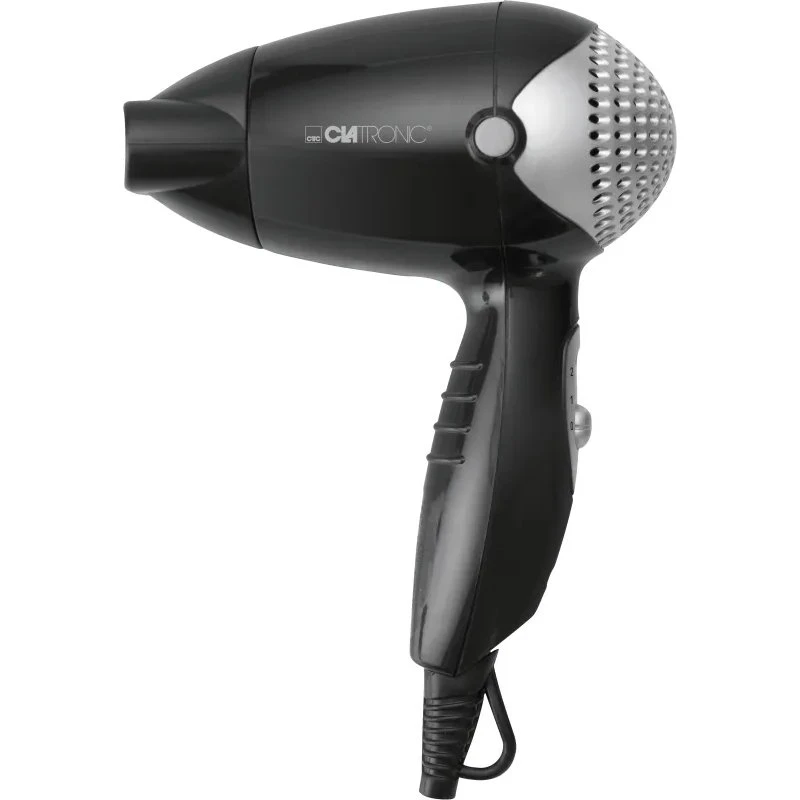 Clatronic HT 3393 Reisehaartrockner 1200 W, schwarz/silber