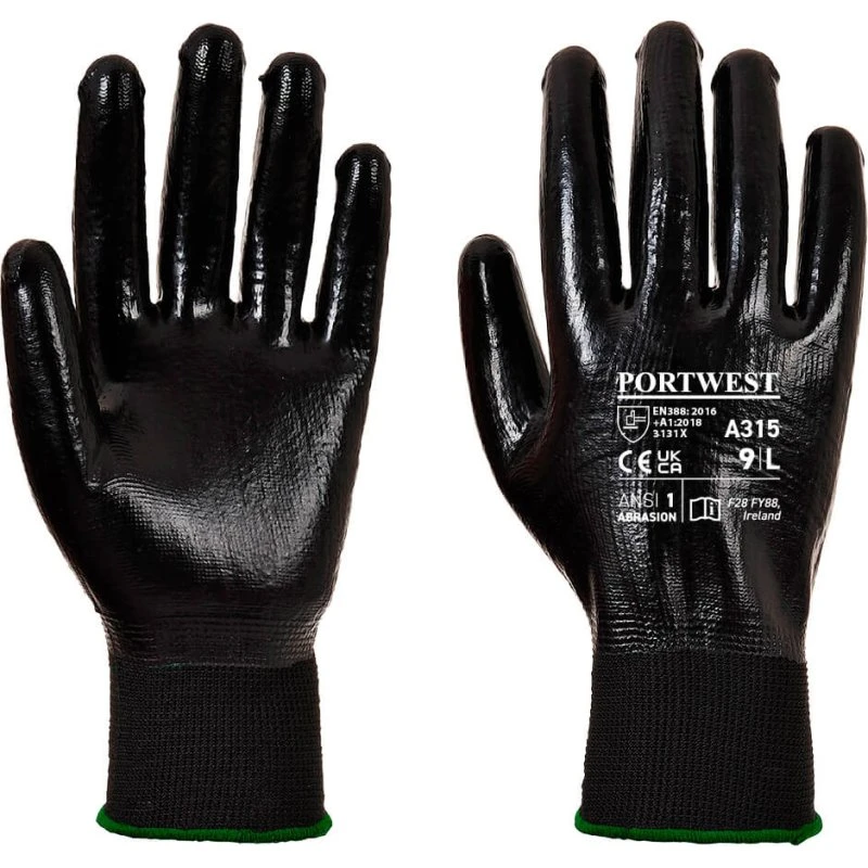 PORTWEST All-Flex Grip Handschuhe A315 schwarz (12 Paar)